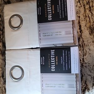 2- Black out window curtain panels with grommets